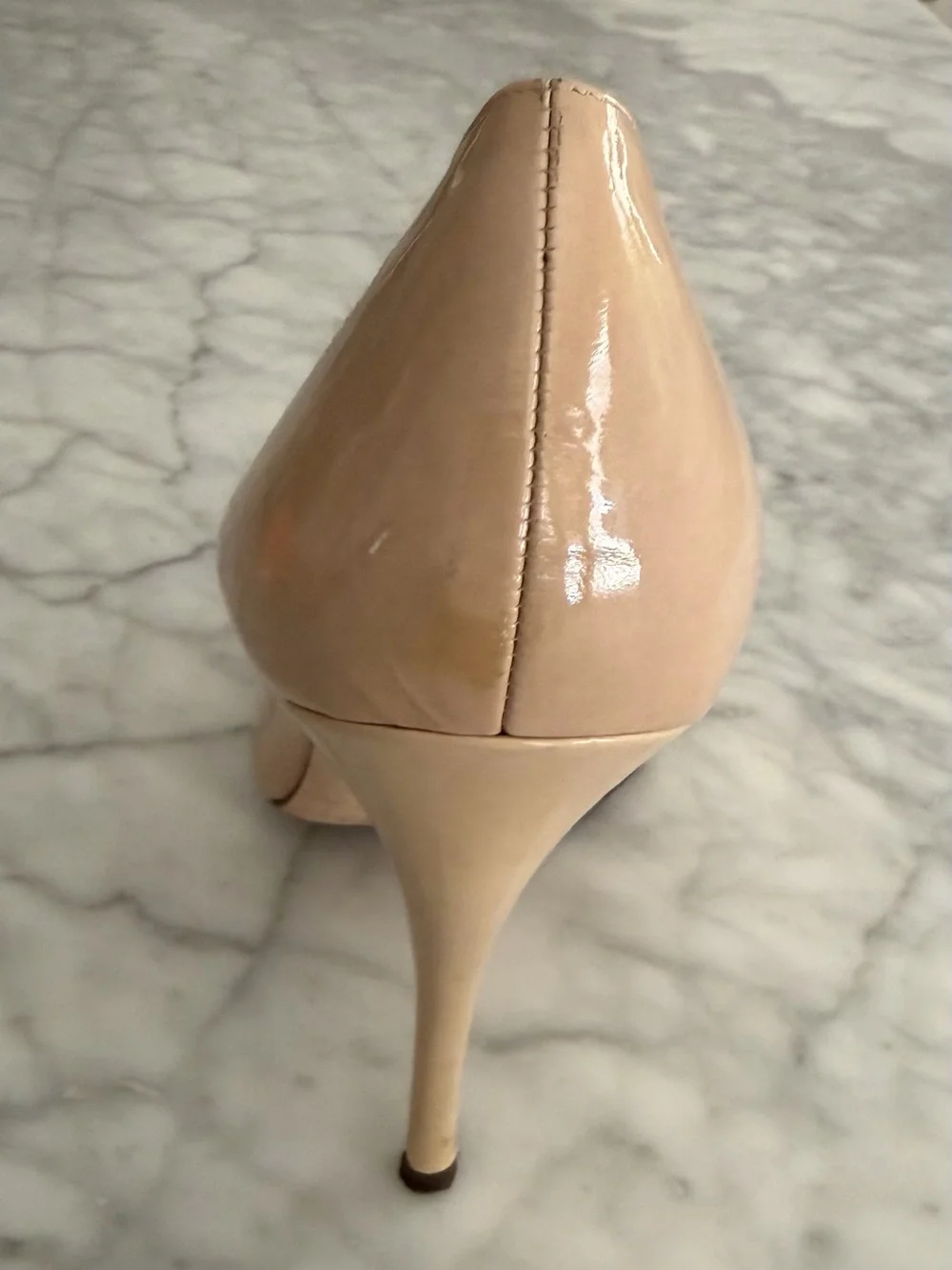 KATE SPADE Licorice Nude Linen Patent Leather Pumps Heels Stiletto Women’s 10